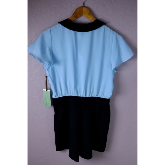 NWT F21 | Powder Blue and Black Romper - Picture 2 of 3
