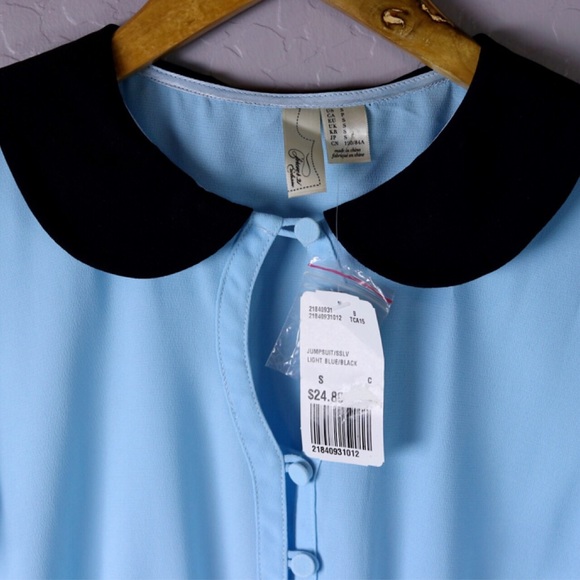 NWT F21 | Powder Blue and Black Romper - Picture 3 of 3