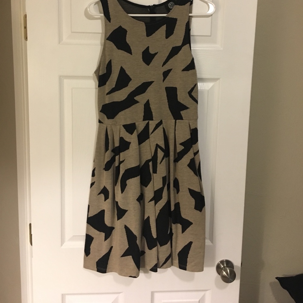 Cream and black dress
