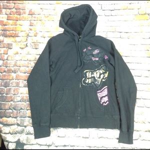Fox Girls Hoodie, black