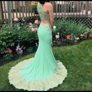 Teal prom dress