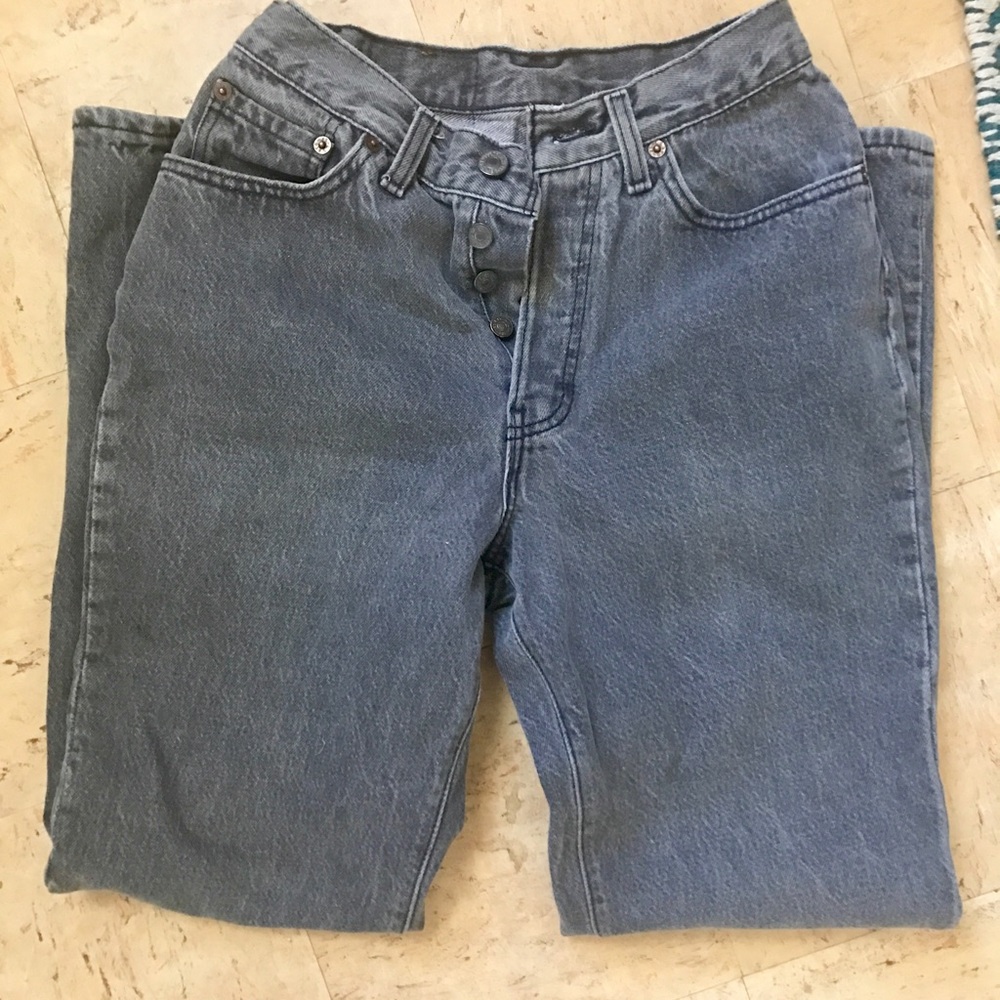 🔥VINTAGE PERFECTION FADED BLACK 501s! SZ 24/25