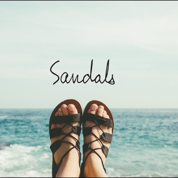 Black Gladiator Boho Chic  Lace Up Sandals - Picture 2 of 3