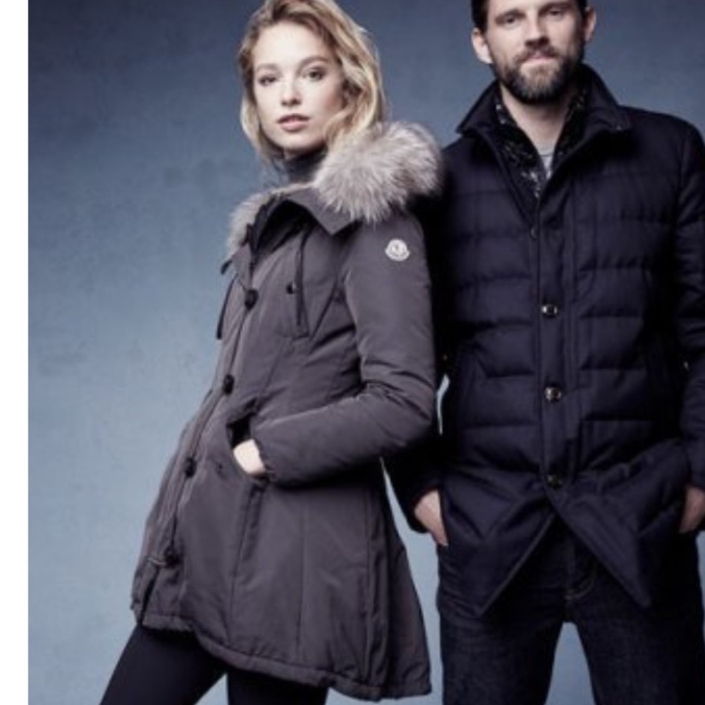 Moncler Arriette Fur-Trim Puffer Coat Size 2 (Med)