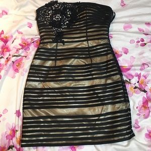 Black and gold homecoming dress