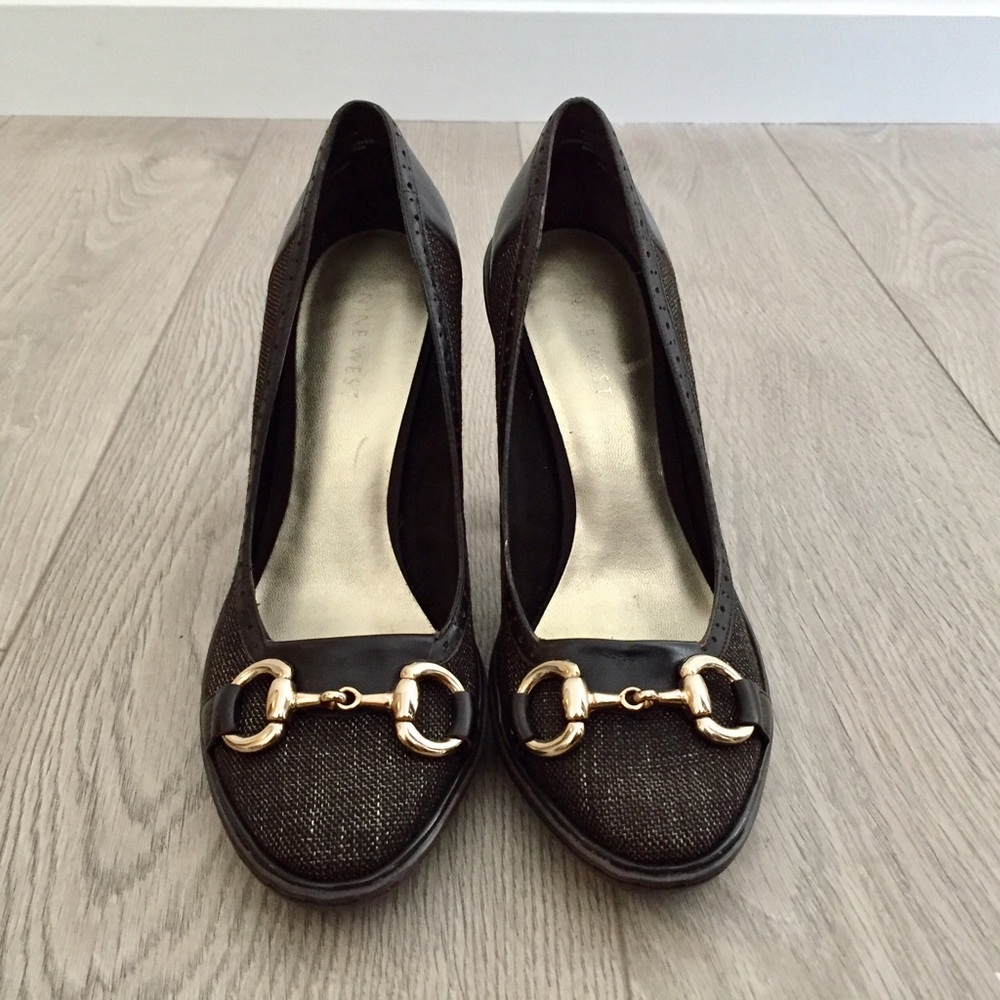 Nine West Brown Tweed Pumps