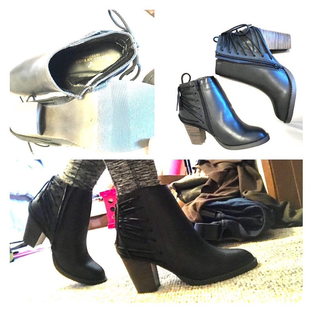 American Eagle black ankle boots