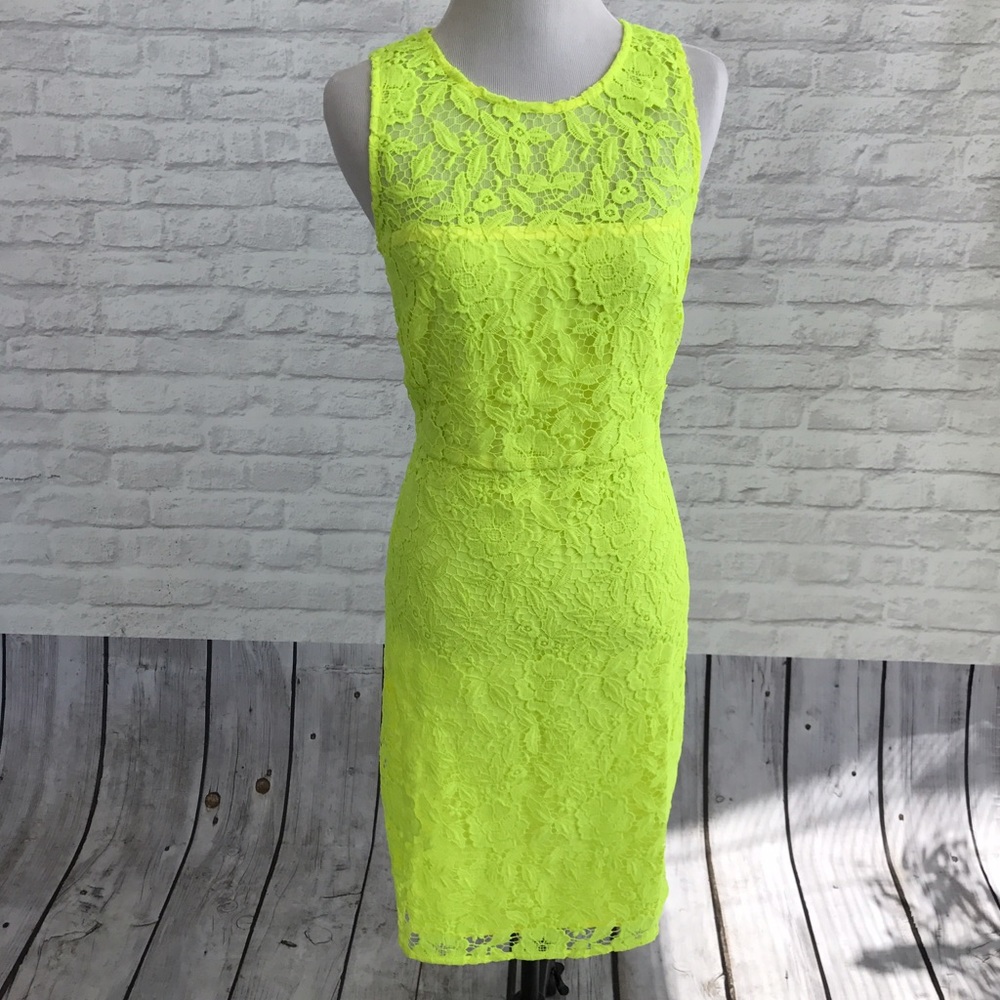 Brand new J.Crew Neon Yellow Lace Dress
