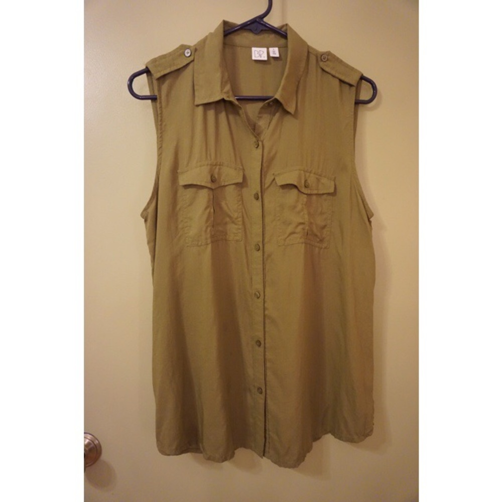 Nordstrom BP Olive Button Down Tank Top