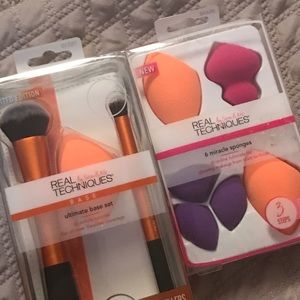 Real techniques brushes + sponge set BUNDLE