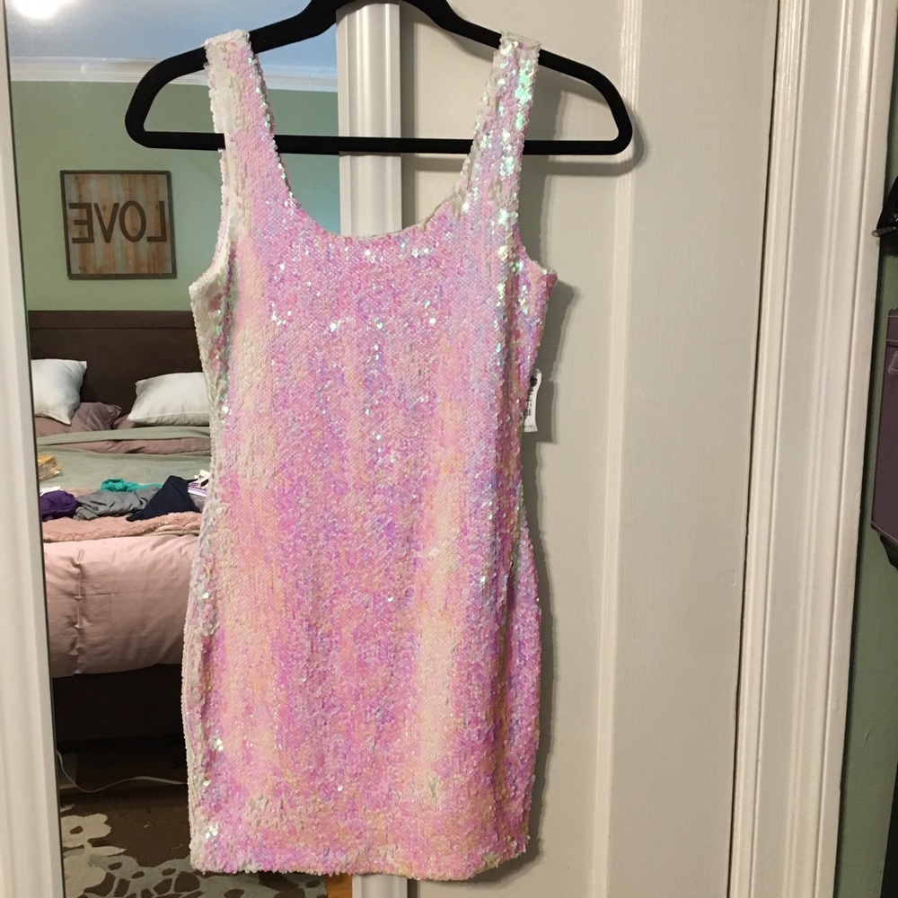 Iridescent Sequin Mini Dress