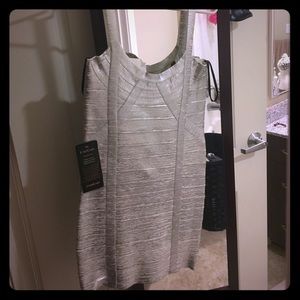Bebe bandage dress silver