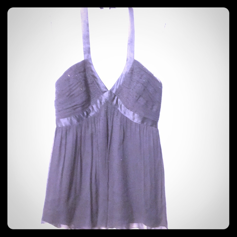 Express Sequin Halter Babydoll Top