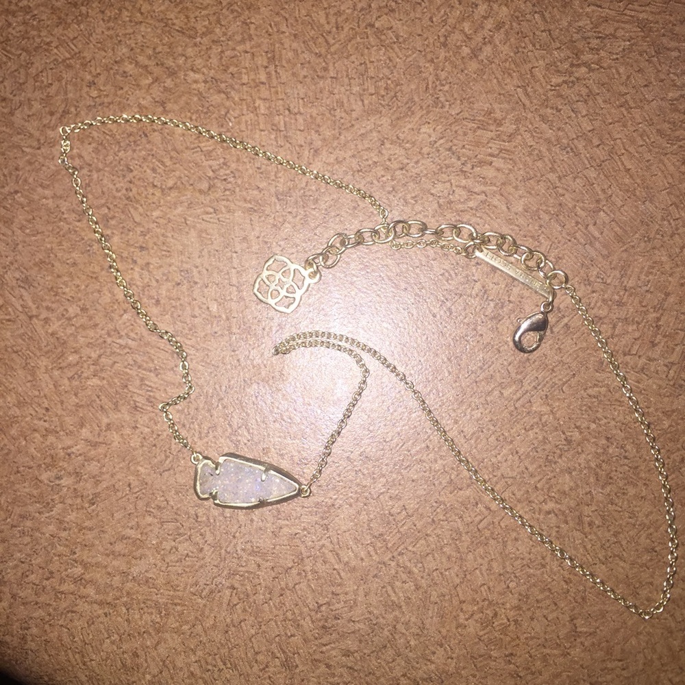 Kendra Scott White Drusy Arrow Necklace