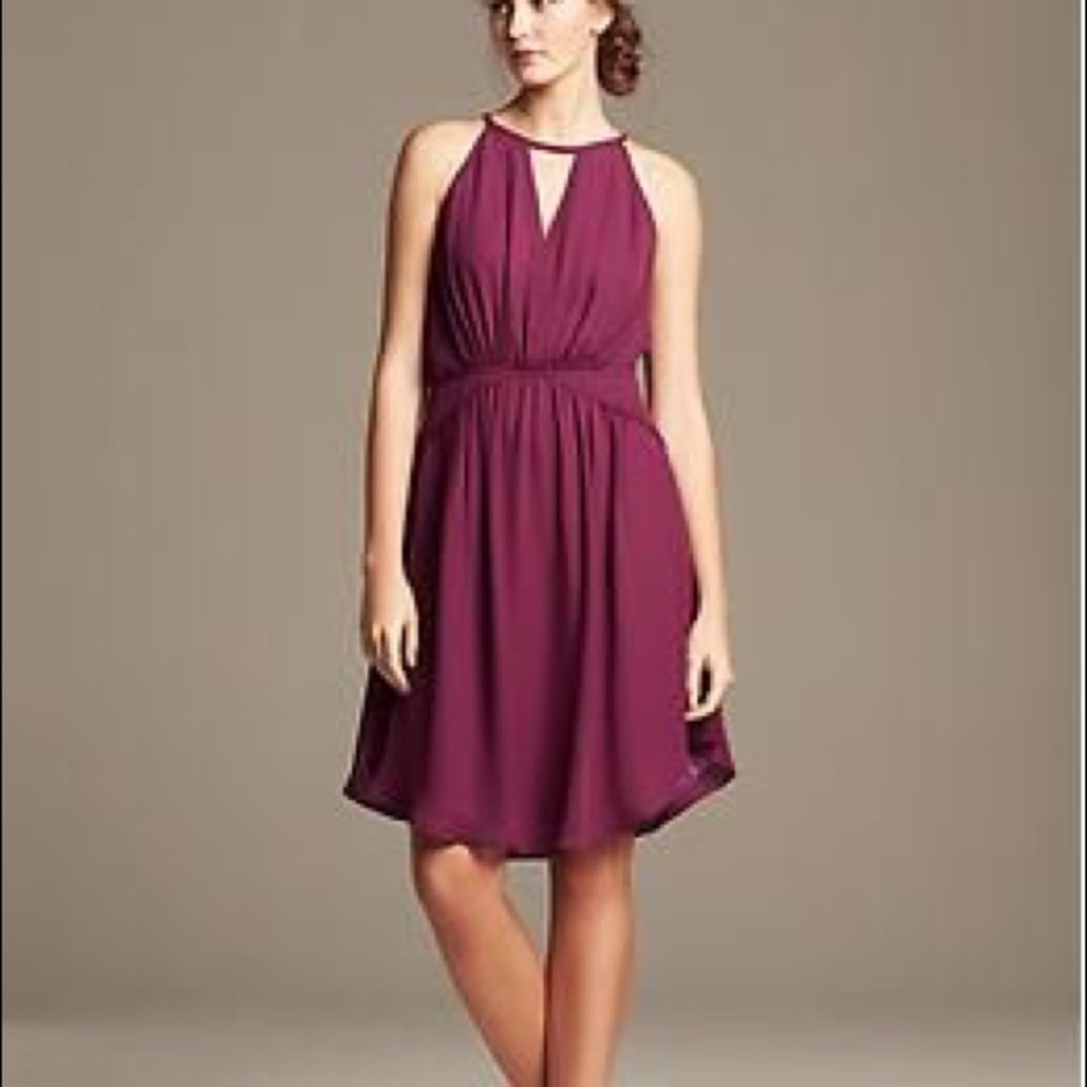 Banana Republic Monogram Chiffon Halter Dress