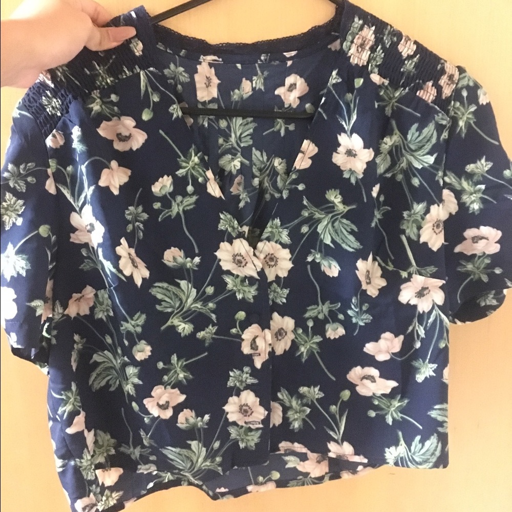 Silky floral crop top