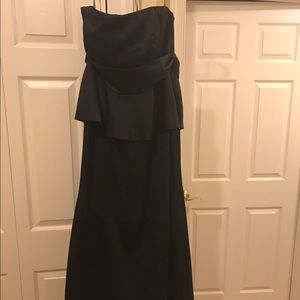 Davids Bridal Vera Wang Long Black Satin Dress
