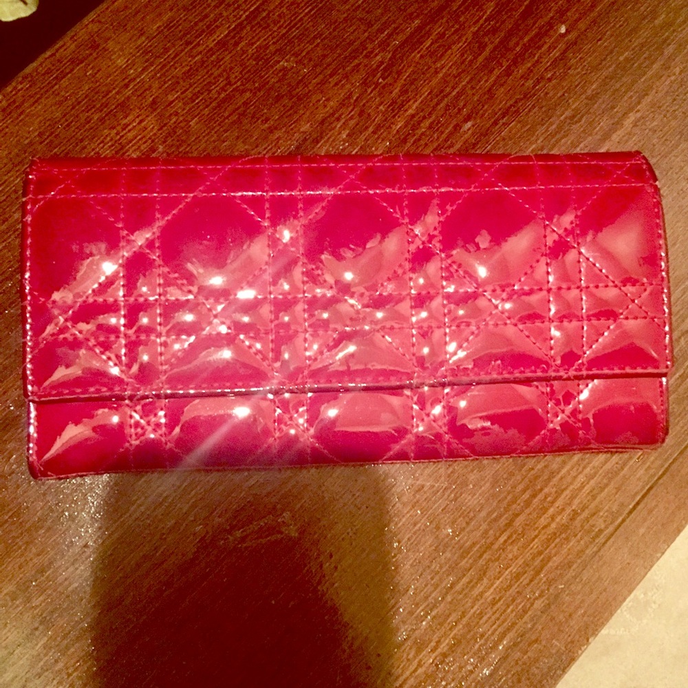 Christian Dior Red Patent Leather Wallet