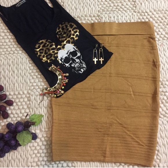 Arden B Gold Midi skirt - Picture 2 of 2
