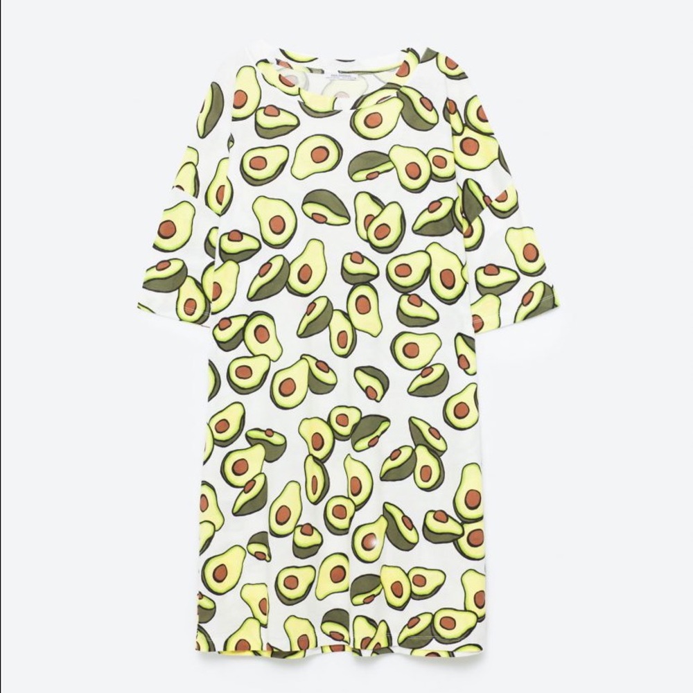 Zara T-shirt dress with avocado print - Picture 6 of 6