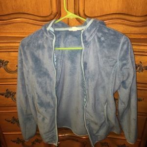 Kids light blue fluffy zip up