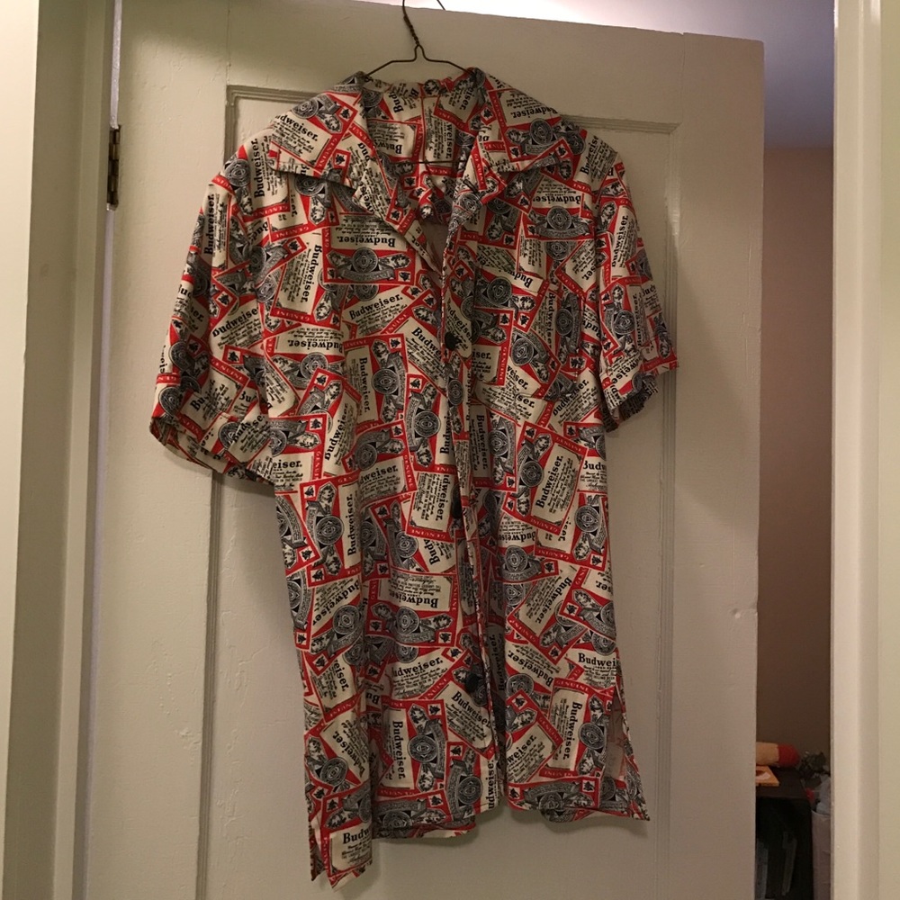 60s vintage Budweiser button shirt