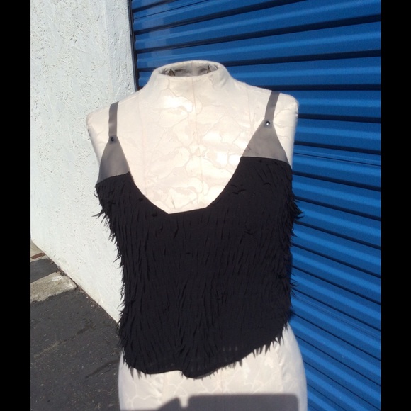 Nasty Gal Collection Fringe latex strap top  SMALL - Picture 1 of 4