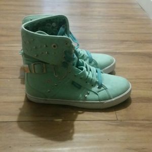 Teal colored hightops