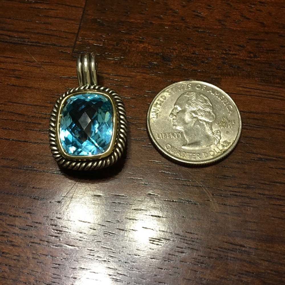 SS Swiss Blue Topaz Pendant