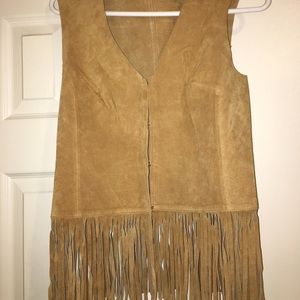 100% genuine leather Vest fringe