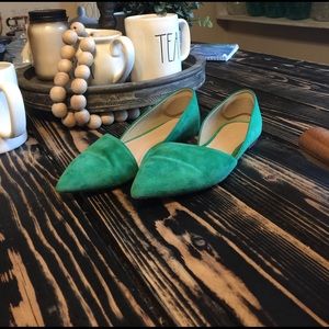 J. Crew green Sloan flats