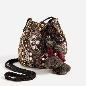 Beaded bucket bag from Zara