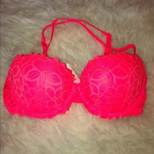 PINK slight push up bra hot pink
