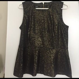 Alfani petite medium shimmery peplum blouse/shell