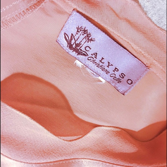 CALYPSO Light Pink Silk Tie Waist Slip Midi Dress - Picture 5 of 5