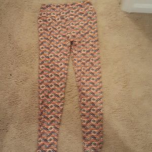 LuLaRoe Orange and Green Tribal Chevron OS LLR