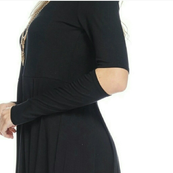 ♡Elbow Cut-Out Shift dress - Picture 3 of 5