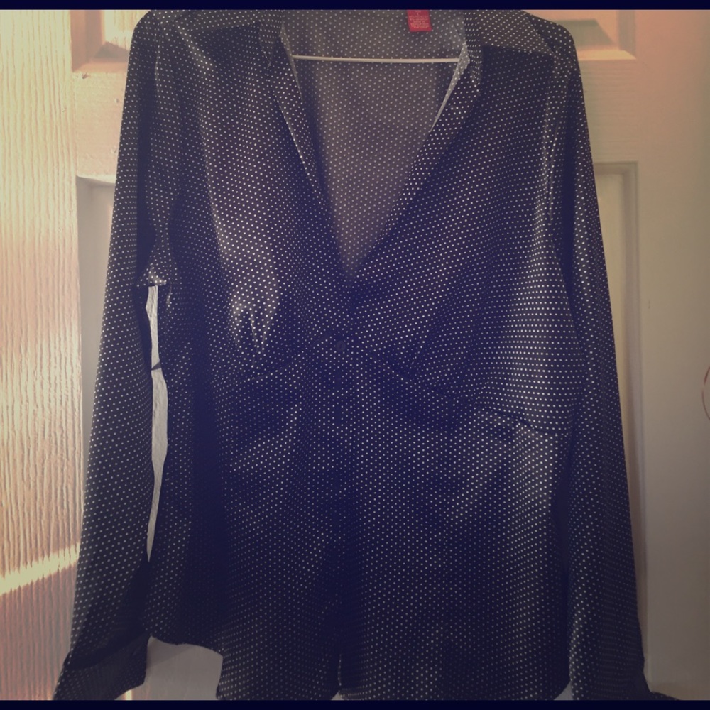 Black & white silky dress shirt