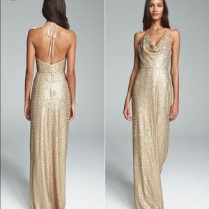 Amsale rose gold dress