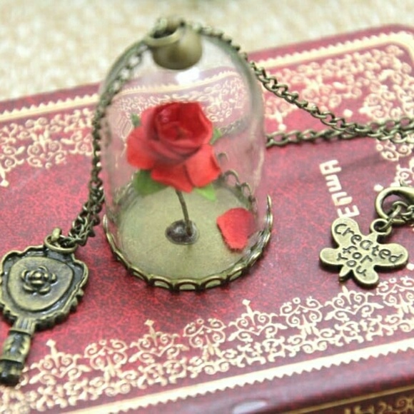 Disney Beauty & the Beast Enchanted Rose Necklace - Picture 2 of 5