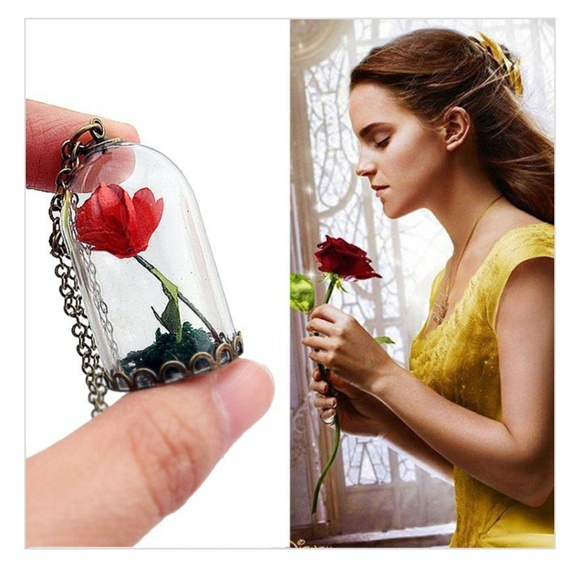 Disney Beauty & the Beast Enchanted Rose Necklace - Picture 3 of 5