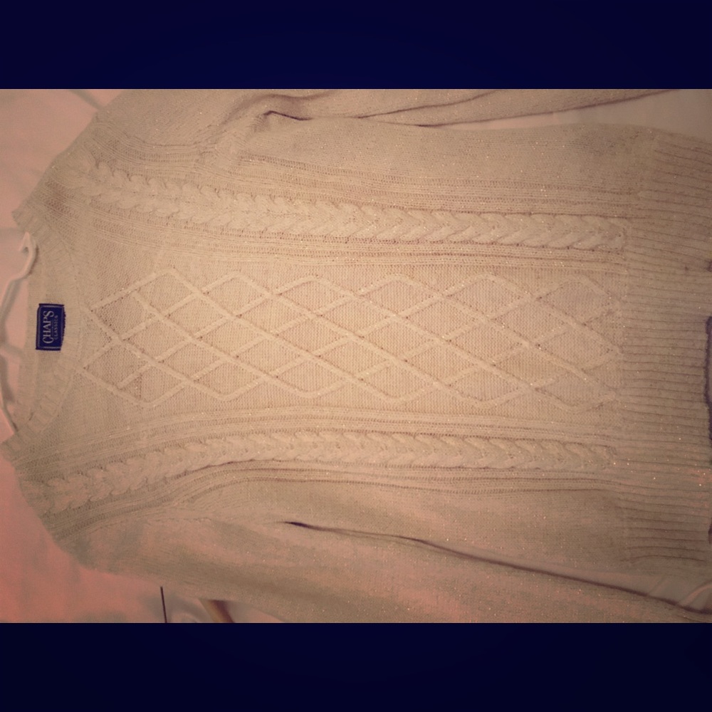 Chaps Cream/Gold Medium Sweater!