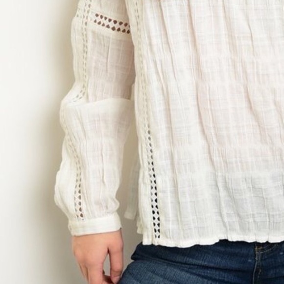 🔹Last One (MED)🔹Peasant Top with Crochet Detail - Picture 3 of 4