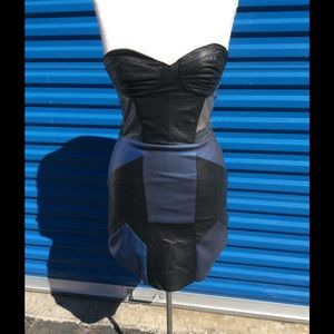 Nasty Gal Collection patch PU leather Latex dress