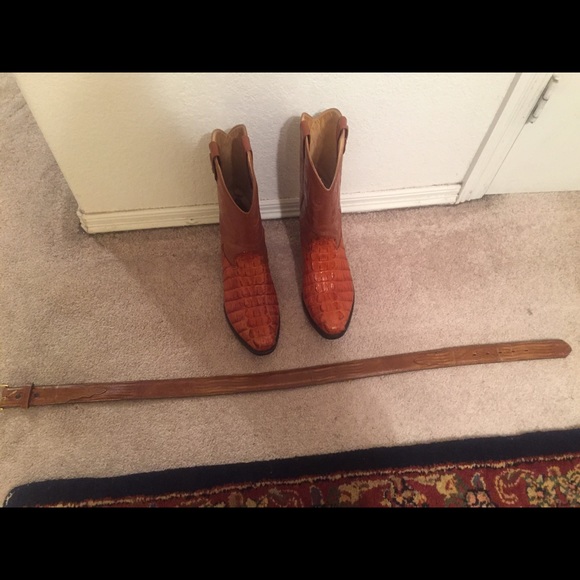 Men's Alligator Boots w/ matching belt - Picture 3 of 4