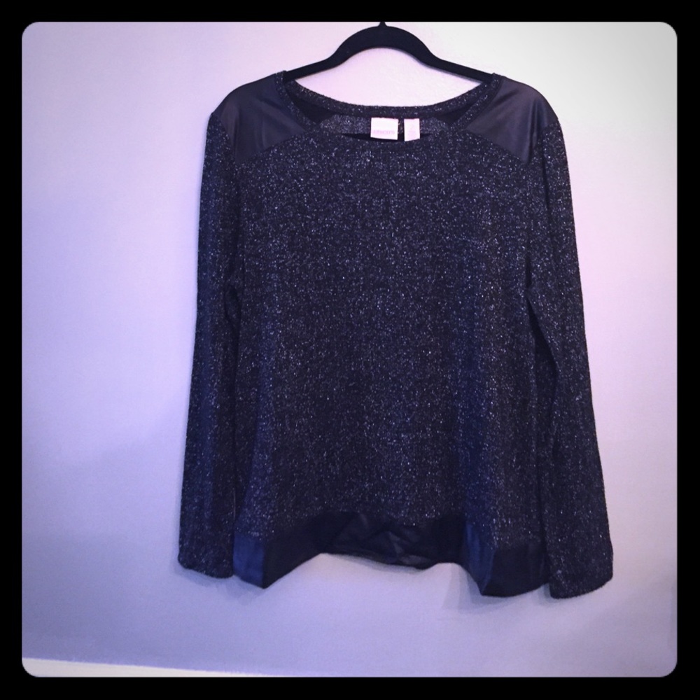 Chico's top with leather like detail
