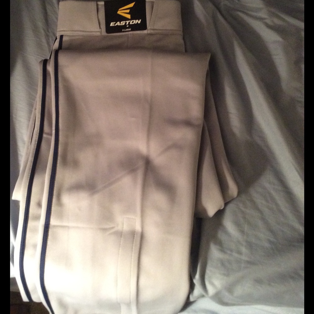 Men's Easton Baseball Pants-Navy blue piping