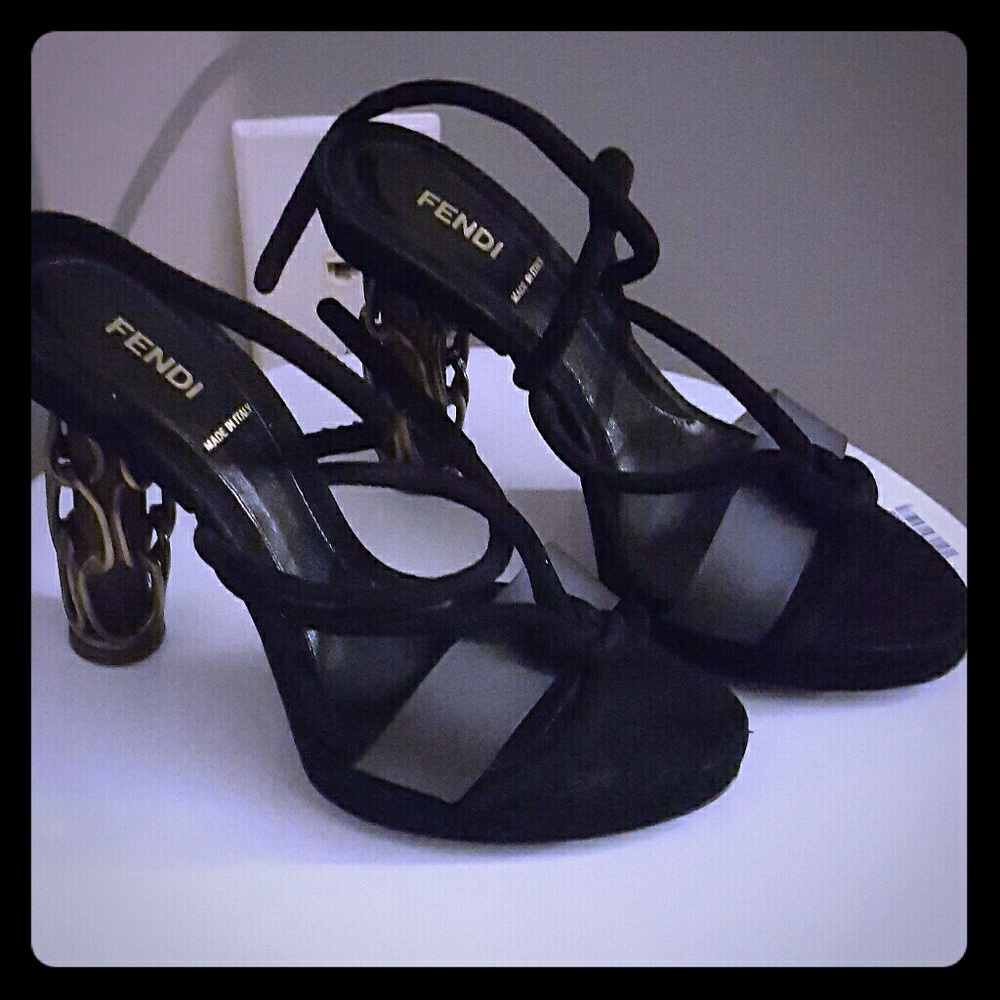 Fendi Black Perspax Encased Heel