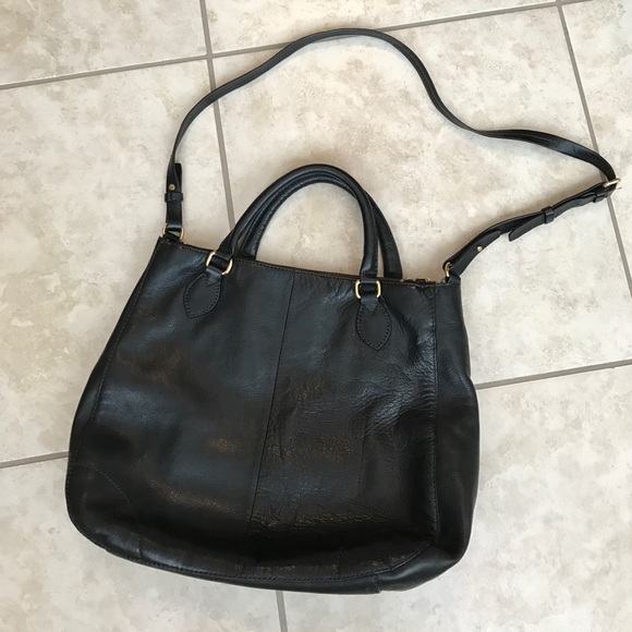 J. Crew Handbags - Vintage J.Crew black leather tote bag