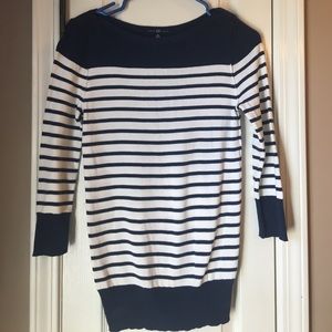 Navy and White Striped Sweater